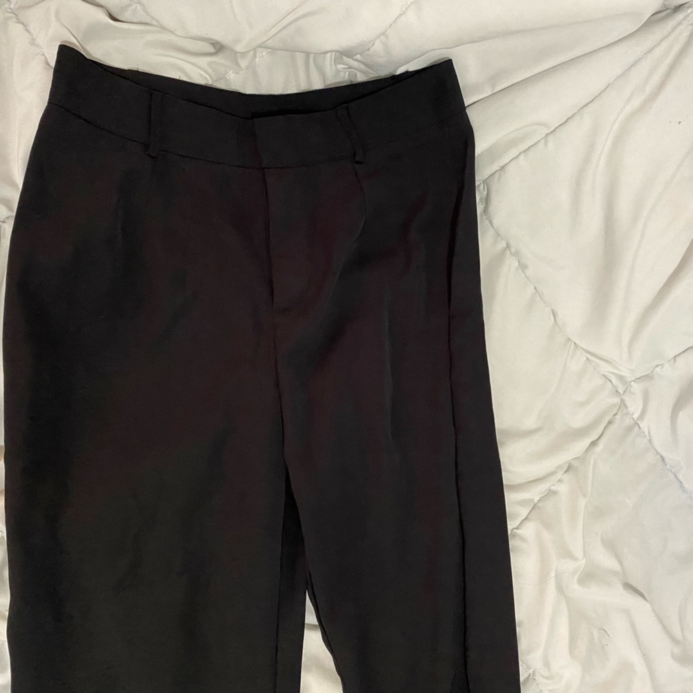Black wide bottom slacks / formal pants
